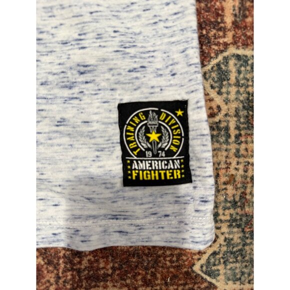 American Fighter 1974 Athletics Raglan T-Shirt Blue & White Heather Graphic Tee - Picture 5 of 5